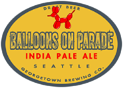 balloons on parade IPA tap label